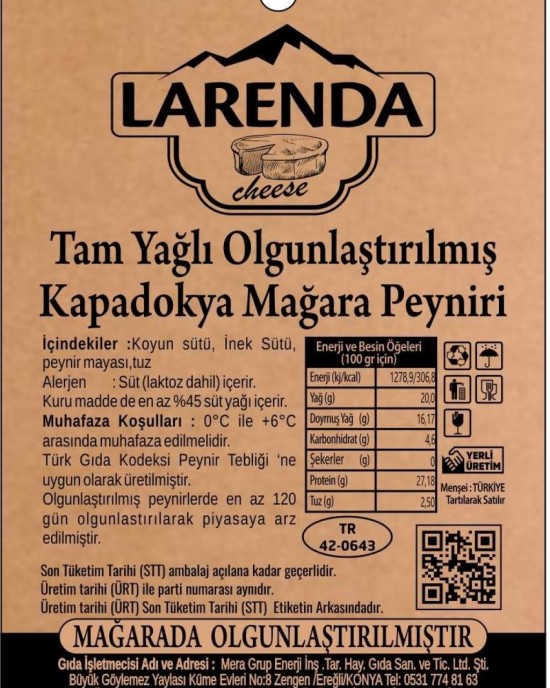 LARENDA KAPADOKYA PEYNİRİ 500gr